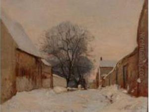 Paysage De Neige by Eugene Antoine Samuel Lavieille