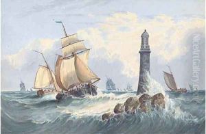 Traders and other vessels off the Eddystone Lighthouse