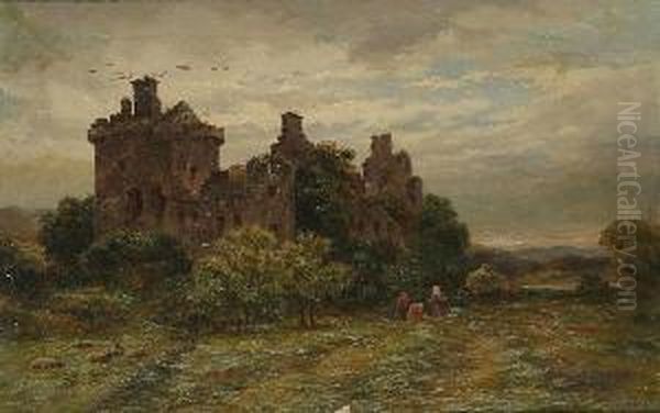 Haymakers By A Ruined Castle - view 1