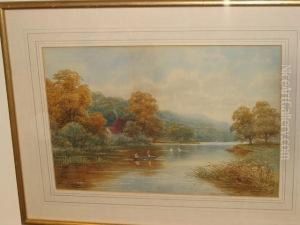 Near Maidenhead, River Landscape, Signed And Inscribed, Watercolour Near Maidenhead, River Landscape, Signed And Inscribed, Watercolour
