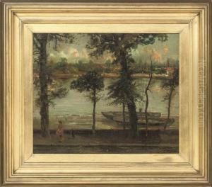 The Thames And Battersea From Cheney Walk, London by Cecil Gordon Lawson