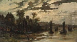 Cheyne Walk And Chelsea Old Church By Battersea Old Bridge