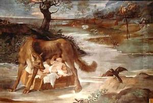 The She Wolf Suckling Romulus and Remus by Ago. Ann. & L. Carracci