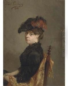 Portrait Of A Lady by Jean Baptiste Paul Lazerges