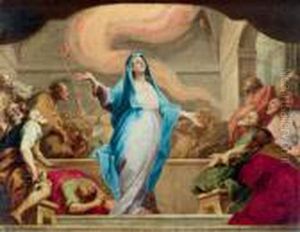 Cerchia L""""ascensione In Cielo Di Maria Circondata Dagli Apostoli by Gregorio Lazzarini