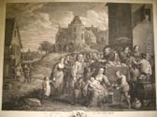 Die Sieben Werke Der
Barmherzigkeit. Radierung Nach Teniers.43:59,3cm. (211) Bogen Fleckig - view 1