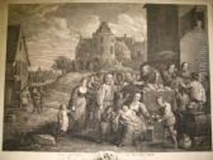 Die Sieben Werke Der 
Barmherzigkeit. Radierung Nach Teniers.43:59,3cm. (211) Bogen Fleckig