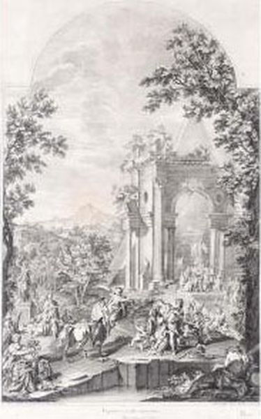 Ingentes, Oculo Irretorto, 
Spectat Acervos." By Le Bas &amp;amp; "silent, Arrectisque Auribus 
Adstant" By Cochin (after Fr. Monti) A Pair - view 1