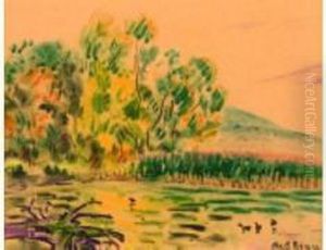 Paysage Aux Canards by Alcide Le Beau