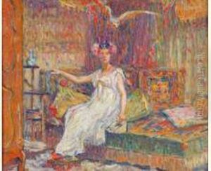 Femme En Blanc by Alcide Le Beau
