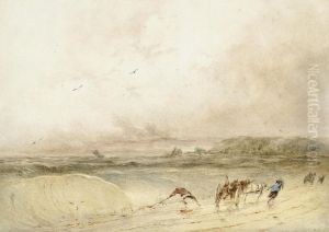 Figures Vraicing, Jersey by John Le Capelain