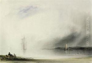 Shipping At Dusk by John Le Capelain