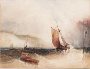 Shipping Off The Coast by John Le Capelain