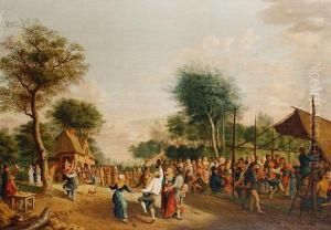 Figures Before A Tavern