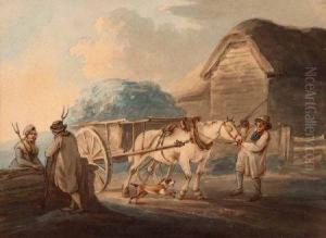 Watercolour 
Rustic Scene With Figure