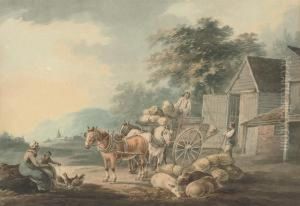 Loading The Wagon (illustrated); And Figures Conversing On Theforeshore