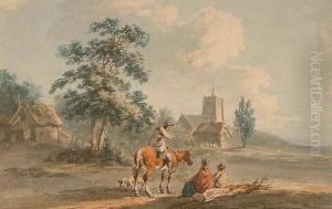 A Landscape With Rustic Figures. by Peter La Cave
