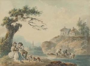 A Young Drover Wooing A Milkmaid by Peter La Cave