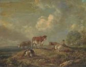 A Drover With Cattle