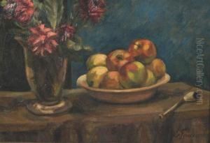 Nature Morte Au Plat De Frui Ts Et A La Pipe by Henri Le Fauconnier