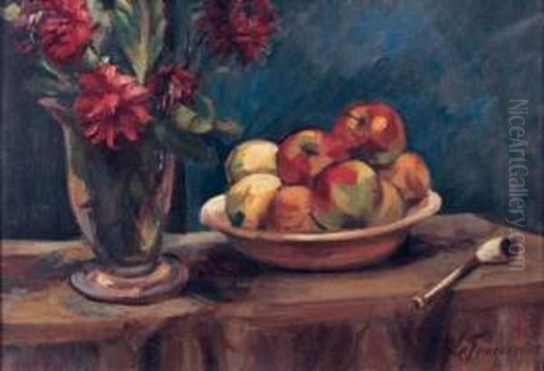 Nature Morte Aux Pommes Et A La Pipe - view 1