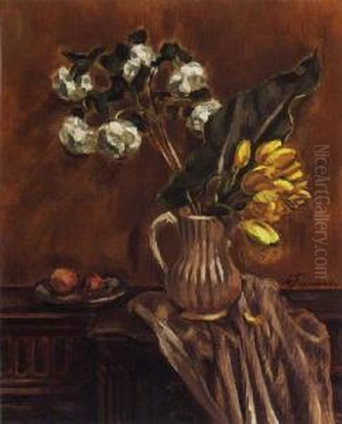 Stilleven Met Kan En Gele Tulpen - view 1