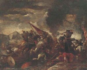 A cavalry battle 2 by Jacques Courtois