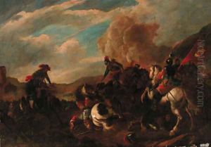 A cavalry battle 5 by Jacques Courtois