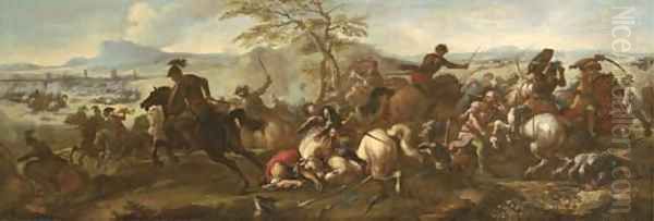 A cavalry battle between Christians and Turks - view 1