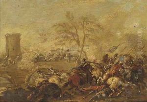 A cavalry skirmish 10 by Jacques Courtois