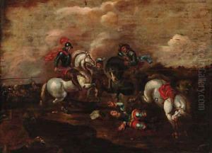 A cavalry skirmish 11 by Jacques Courtois
