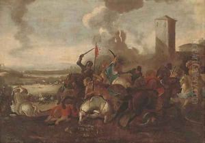 A cavalry skirmish between Christians and Turks by Jacques Courtois