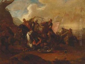 Cavalry skirmishes between Turks and Christians by Jacques Courtois