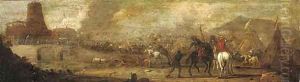 A military engagement before a besieged fortification
