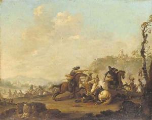 A cavalry engagement
