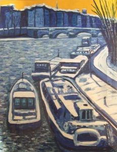Peniches Sous La Neige by Georges Le Mare