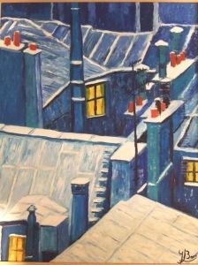 Toits Sous La Neige by Georges Le Mare