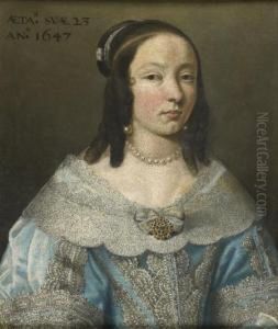 Portrait De Jeune Femme En Robe Bleue