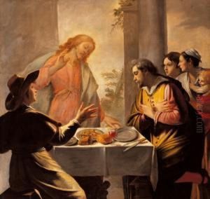 Cena In Emmaus by Mathieu Le Nain