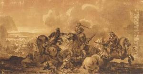 Une Bataille De Cavalerie - view 1