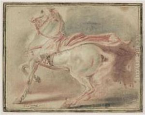Cheval A L'arret Piaffant by Jean-Baptiste Le Paon