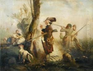 Lovers Disturbed By Sportsmen With A Spaniel