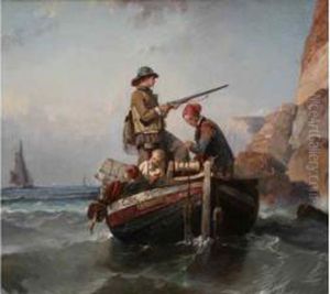 Pecheur Chassant Sous Les Falaises Du Pays De Caux Pecheur Chassant Sous Les Falaises Du Pays De Caux