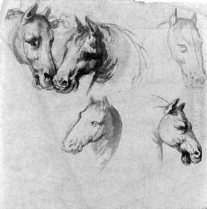 Studies of horses' heads by Belisario Corenzio