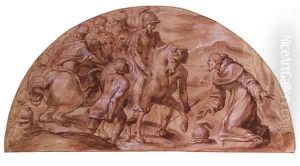 The Meeting of Saints Benedict and Totila by Belisario Corenzio