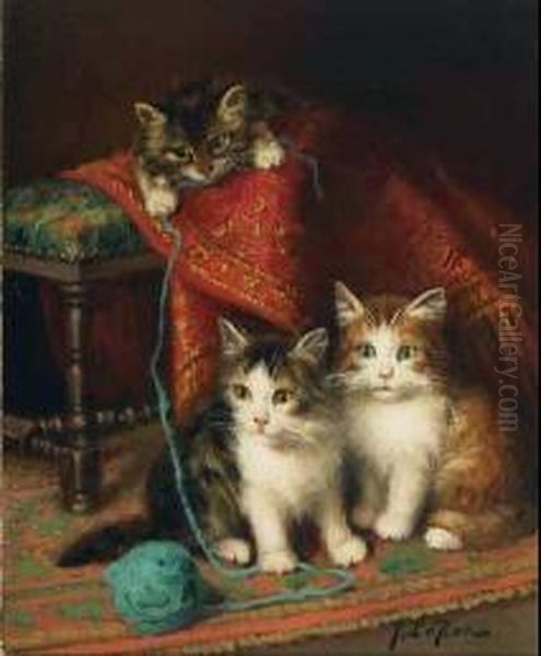 Kittens Playing With A Ball Of Yarn - view 1
