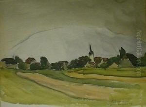 Paysage Au Clocher by Maurice Le Scouezec