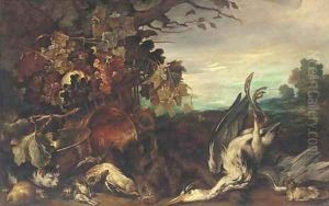 A wooded clearing by Giovanni Crivelli, Called Il Crivellino
