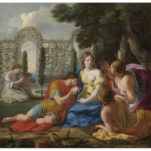 Polyphilus And Polia Accompanied By Nymphs On Island Ofcythera by Eustache Le Sueur