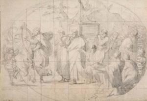 David Dansant Devant L'arche D'alliance by Eustache Le Sueur